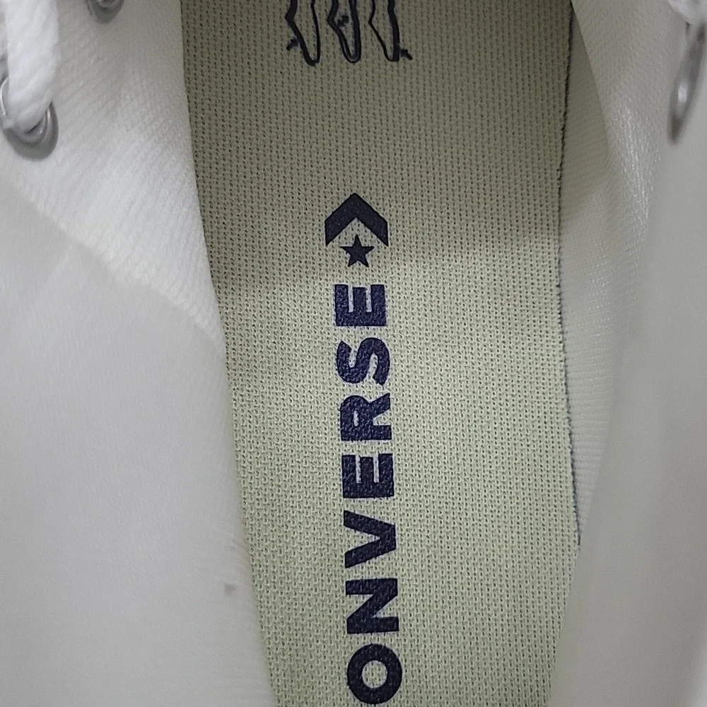 Converse White Sneakers with Blue Star Logo